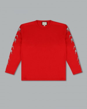 Camisas Jnco Big Rig Long Sleeve Tee Hombre Rojas | NGNT8185