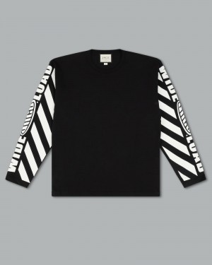 Camisas Jnco Wide Load Long Sleeve Tee Hombre Negras | PYGX9921