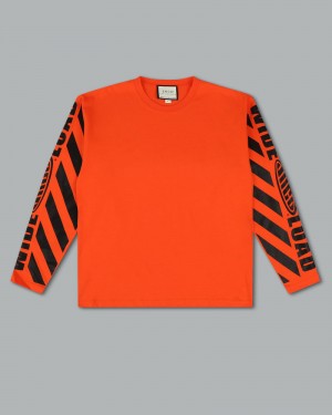 Camisas Jnco Wide Load Long Sleeve Tee Hombre Naranjas | DKNJ4864