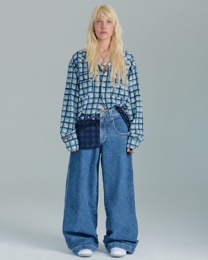 Jeans Jnco W101 Twin Cannon Mujer Gris Oscuro | VSBK5006
