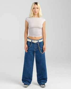Jeans Jnco W1169 Low Down Deck Mujer Gris Oscuro | SBVP7738