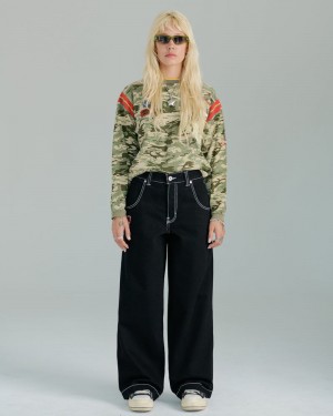 Jeans Jnco W179 Pipes Mujer Negras | KLEP8871