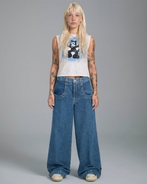 Jeans Jnco W Artistical Uprising Mujer Gris Oscuro | NTOH4651