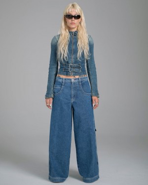 Jeans Jnco W Battle Mujer Gris Oscuro | LHTJ9853