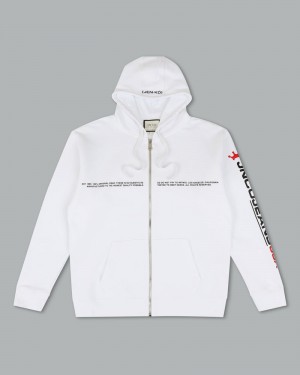 Sudadera con Capucha Jnco Classic Zip Hoodie Hombre Blancas | GLLT7487